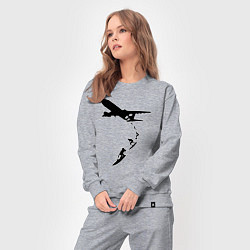 Костюм хлопковый женский Surfer plane, цвет: меланж — фото 2