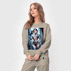 Костюм хлопковый женский Девушка-наемница, цвет: миндальный — фото 2