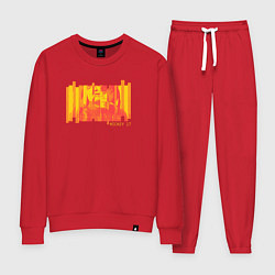 Костюм хлопковый женский Mickey 17, цвет: красный