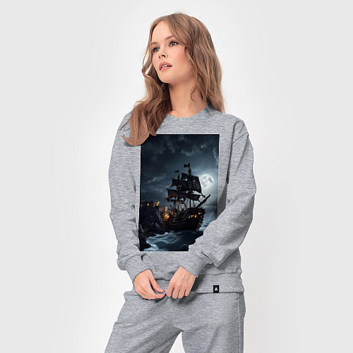 Женский костюм Пиратский корабль в шторм / Меланж – фото 3