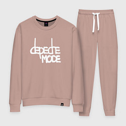Костюм хлопковый женский Depeche Mode - exciter logo, цвет: пыльно-розовый