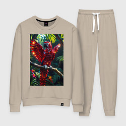 Костюм хлопковый женский Попугай из драгоценных камней, цвет: миндальный