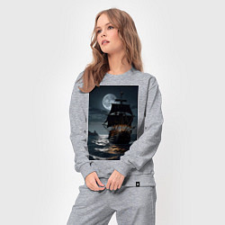 Костюм хлопковый женский Пиратский корабль в шторм, цвет: меланж — фото 2