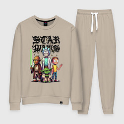 Костюм хлопковый женский Yoda and Chewbacca are friends of Rick and Morty -, цвет: миндальный