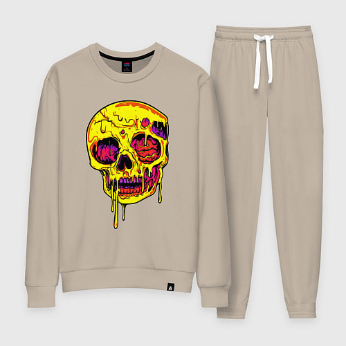 Женский костюм Желтый растекшийся череп / Миндальный – фото 1