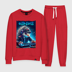 Костюм хлопковый женский Дикобраз командный игрок - неоновое свечение, цвет: красный