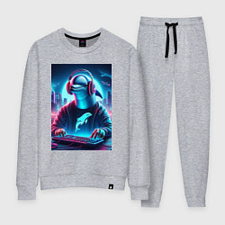 Костюм хлопковый женский Dolphin is esports player - ai art fantasy, цвет: меланж