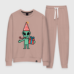 Костюм хлопковый женский Инопланетянин с подарком, цвет: пыльно-розовый