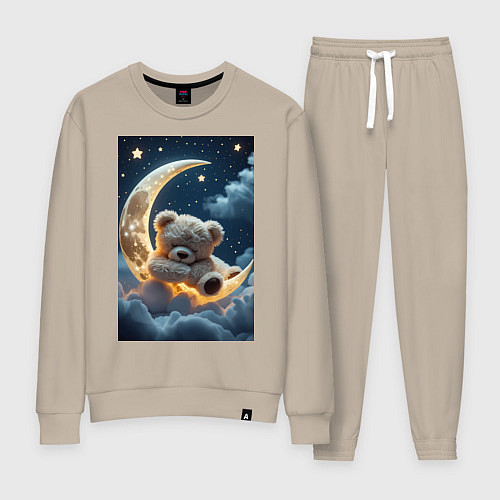 Женский костюм Плюшевый мишка сидит на Луне / Миндальный – фото 1