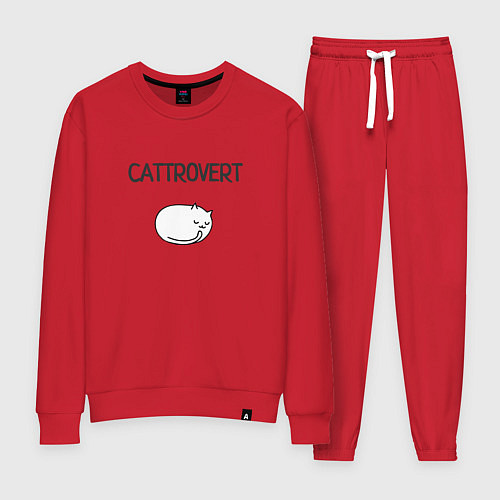 Женский костюм Кот-интроверт / Красный – фото 1