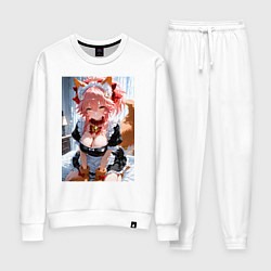 Костюм хлопковый женский Фейт Тамамо в костюме горничной, цвет: белый