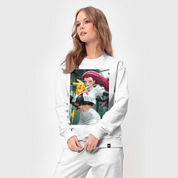 Костюм хлопковый женский Джесси и Пикачу, цвет: белый — фото 2