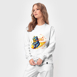 Костюм хлопковый женский Медведь-метеорит, цвет: белый — фото 2