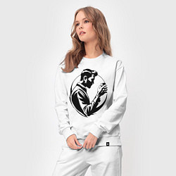 Костюм хлопковый женский Бармен со стаканом, цвет: белый — фото 2