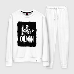 Костюм хлопковый женский Нефтяник с буровой установкой, цвет: белый