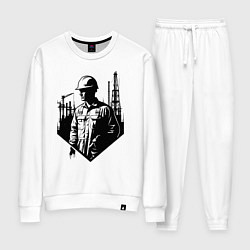 Костюм хлопковый женский Промышленный труд нефтяника, цвет: белый