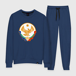 Костюм хлопковый женский Дагестан герб, цвет: тёмно-синий