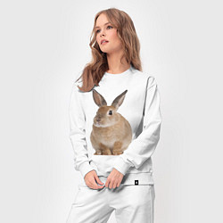 Костюм хлопковый женский Бежевый кролик, цвет: белый — фото 2