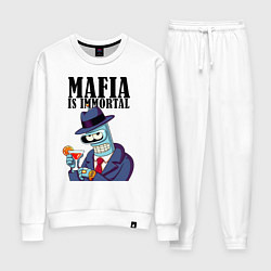 Костюм хлопковый женский Мафиози Бендер - мафия бессмертна мем, цвет: белый