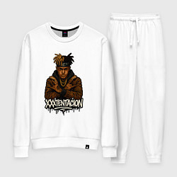 Костюм хлопковый женский XXXTentacion скрещенные руки, цвет: белый