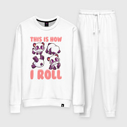 Костюм хлопковый женский Как я катаюсь, цвет: белый