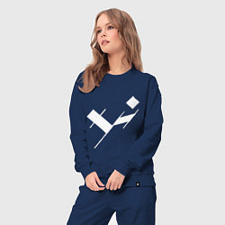 Костюм хлопковый женский Три буквы: белые, цвет: тёмно-синий — фото 2