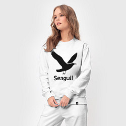 Костюм хлопковый женский Черная чайка, цвет: белый — фото 2