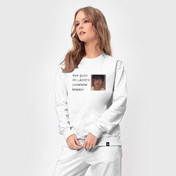 Костюм хлопковый женский Субин TXT Bye guys Hi ladies, цвет: белый — фото 2