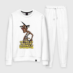 Костюм хлопковый женский Dont be a menace to south central - Loc Dog, цвет: белый