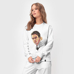 Костюм хлопковый женский Эдвард Нортон Бойцовский клуб, цвет: белый — фото 2