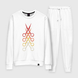 Костюм хлопковый женский Ножницы парикмахера, цвет: белый