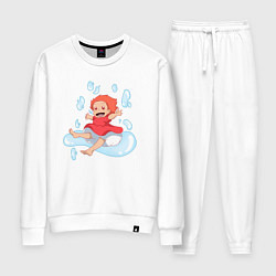 Костюм хлопковый женский Рыбка Ponyо на Утёсе, цвет: белый