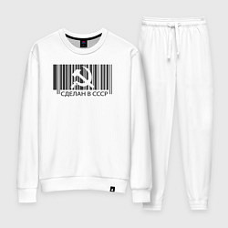 Костюм хлопковый женский Сделан в СССР штрихкод качества, цвет: белый
