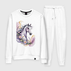 Костюм хлопковый женский Волшебное превращение, цвет: белый