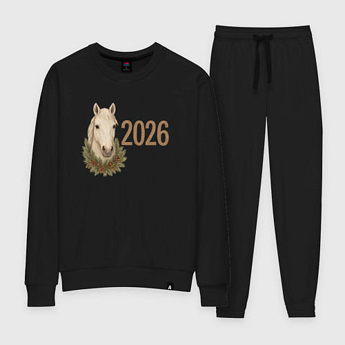 Женский костюм 2026 белая лошадь / Черный – фото 1
