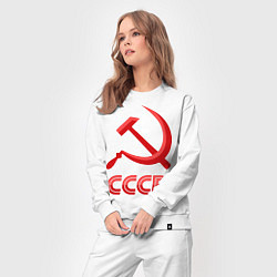 Костюм хлопковый женский СССР Логотип, цвет: белый — фото 2