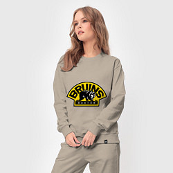 Костюм хлопковый женский HC Boston Bruins Label, цвет: миндальный — фото 2
