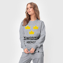Костюм хлопковый женский Swedish Hockey, цвет: меланж — фото 2