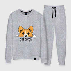 Костюм хлопковый женский Got Corgi, цвет: меланж