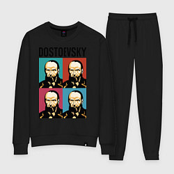 Костюм хлопковый женский Dostoevsky, цвет: черный