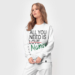 Костюм хлопковый женский All you need is money, цвет: белый — фото 2