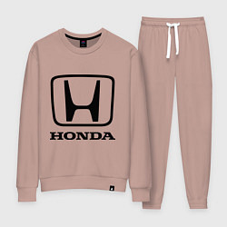 Костюм хлопковый женский Honda logo, цвет: пыльно-розовый