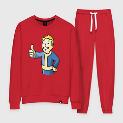 Костюм хлопковый женский Fallout vault boy, цвет: красный