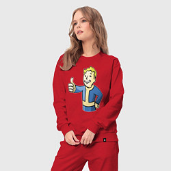 Костюм хлопковый женский Fallout vault boy, цвет: красный — фото 2