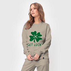 Костюм хлопковый женский Get lucky, цвет: миндальный — фото 2