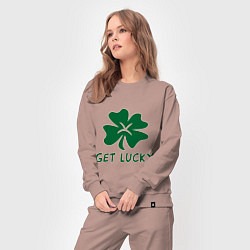 Костюм хлопковый женский Get lucky, цвет: пыльно-розовый — фото 2