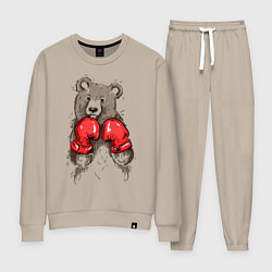 Костюм хлопковый женский Bear Boxing, цвет: миндальный