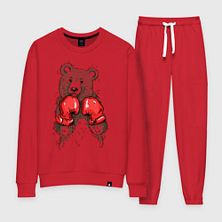 Костюм хлопковый женский Bear Boxing, цвет: красный