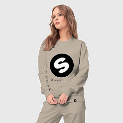 Костюм хлопковый женский Spinnin records, цвет: миндальный — фото 2