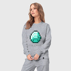 Костюм хлопковый женский Minecraft Diamond, цвет: меланж — фото 2